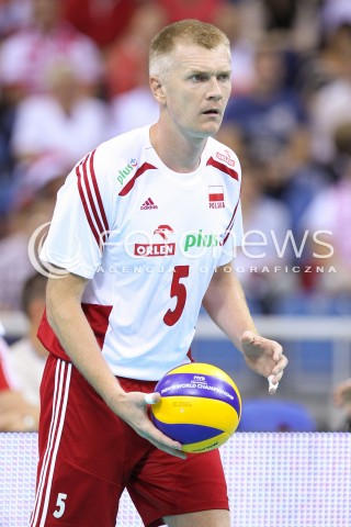  18.08.2014 KRAKOW ARENA<br />XII MEMORIAL HUBERTA JERZEGO WAGNERA<br />MECZ POLSKA - ROSJA ( MATCH POLAND - RUSSIA ) <br />N/Z PAWEL ZAGUMNY SYLWETKA<br /> 