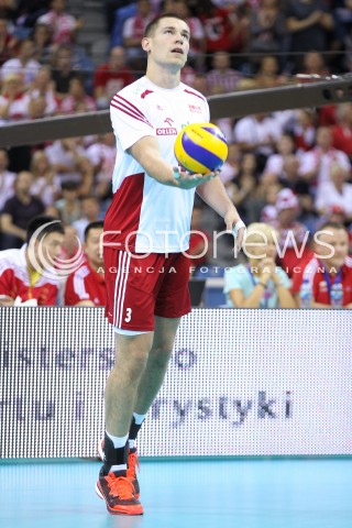  18.08.2014 KRAKOW ARENA<br />XII MEMORIAL HUBERTA JERZEGO WAGNERA<br />MECZ POLSKA - ROSJA ( MATCH POLAND - RUSSIA ) <br />N/Z DAWID KONARSKI SYLWETKA<br /> 