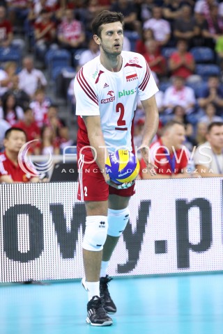  18.08.2014 KRAKOW ARENA<br />XII MEMORIAL HUBERTA JERZEGO WAGNERA<br />MECZ POLSKA - ROSJA ( MATCH POLAND - RUSSIA ) <br />N/Z MICHAL WINIARSKI SYLWETKA<br /> 