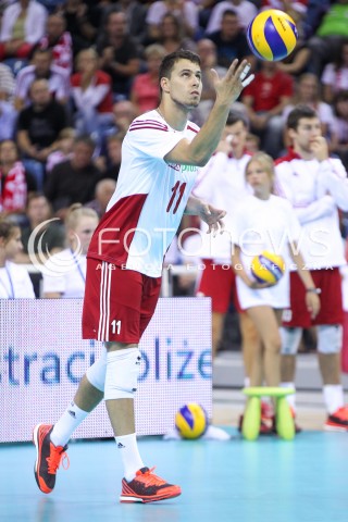  18.08.2014 KRAKOW ARENA<br />XII MEMORIAL HUBERTA JERZEGO WAGNERA<br />MECZ POLSKA - ROSJA ( MATCH POLAND - RUSSIA ) <br />N/Z FABIAN DRZYZGA SYLWETKA<br /> 