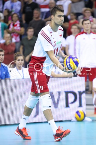  18.08.2014 KRAKOW ARENA<br />XII MEMORIAL HUBERTA JERZEGO WAGNERA<br />MECZ POLSKA - ROSJA ( MATCH POLAND - RUSSIA ) <br />N/Z FABIAN DRZYZGA SYLWETKA<br /> 