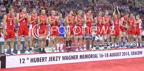  18.08.2014 KRAKOW ARENA<br />XII MEMORIAL HUBERTA JERZEGO WAGNERA<br />CEREMOWANIA DEKORACJI<br />N/Z REPREZENTACJA ROSJI - I MIEJSCE ZWYCIEZCY ZDJECIE GRUPOWE<br /> 