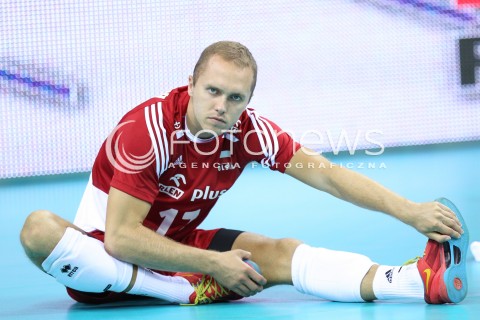  18.08.2014 KRAKOW ARENA<br />XII MEMORIAL HUBERTA JERZEGO WAGNERA<br />MECZ POLSKA - ROSJA ( MATCH POLAND - RUSSIA ) <br />N/Z PAWEL ZATORSKI SYLWETKA <br /> 