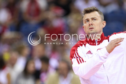  18.08.2014 KRAKOW ARENA<br />XII MEMORIAL HUBERTA JERZEGO WAGNERA<br />MECZ POLSKA - ROSJA ( MATCH POLAND - RUSSIA ) <br />N/Z KRZYSZTOF IGNACZAK SYLWETKA <br /> 