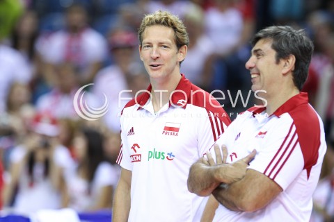  18.08.2014 KRAKOW ARENA<br />XII MEMORIAL HUBERTA JERZEGO WAGNERA<br />MECZ POLSKA - ROSJA ( MATCH POLAND - RUSSIA ) <br />N/Z STEPHANE ANTIGA - TRENER ( HEAD COACH ) PHILIPPE BLAIN - II TRENER ( ASSISTANT COACH ) <br /> 