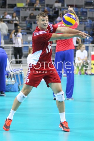 18.08.2014 KRAKOW ARENA<br />XII MEMORIAL HUBERTA JERZEGO WAGNERA<br />MECZ POLSKA - ROSJA ( MATCH POLAND - RUSSIA ) <br />N/Z KRZYSZTOF IGNACZAK SYLWETKA <br /> 