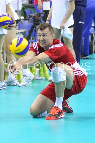  18.08.2014 KRAKOW ARENA<br />XII MEMORIAL HUBERTA JERZEGO WAGNERA<br />MECZ POLSKA - ROSJA ( MATCH POLAND - RUSSIA ) <br />N/Z KRZYSZTOF IGNACZAK SYLWETKA <br /> 