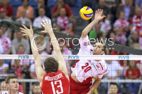  18.08.2014 KRAKOW ARENA<br />XII MEMORIAL HUBERTA JERZEGO WAGNERA<br />MECZ POLSKA - ROSJA ( MATCH POLAND - RUSSIA ) <br />N/Z MATEUSZ MIKA <br /> 