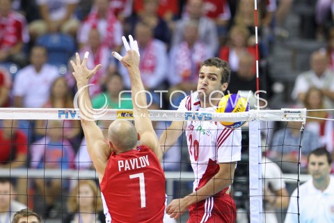  18.08.2014 KRAKOW ARENA<br />XII MEMORIAL HUBERTA JERZEGO WAGNERA<br />MECZ POLSKA - ROSJA ( MATCH POLAND - RUSSIA ) <br />N/Z MATEUSZ MIKA <br /> 