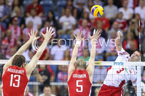  18.08.2014 KRAKOW ARENA<br />XII MEMORIAL HUBERTA JERZEGO WAGNERA<br />MECZ POLSKA - ROSJA ( MATCH POLAND - RUSSIA ) <br />N/Z DAWID KONARSKI <br /> 