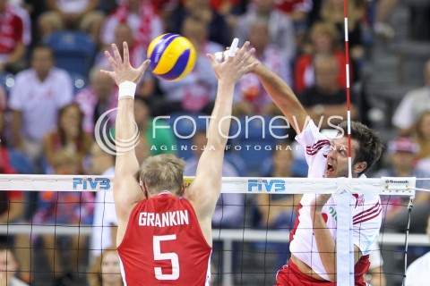  18.08.2014 KRAKOW ARENA<br />XII MEMORIAL HUBERTA JERZEGO WAGNERA<br />MECZ POLSKA - ROSJA ( MATCH POLAND - RUSSIA ) <br />N/Z MICHAL WINIARSKI <br /> 