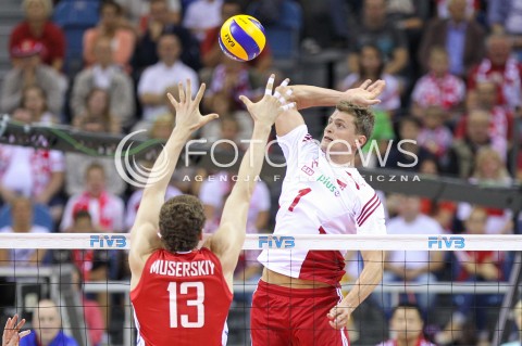 18.08.2014 KRAKOW ARENA<br />XII MEMORIAL HUBERTA JERZEGO WAGNERA<br />MECZ POLSKA - ROSJA ( MATCH POLAND - RUSSIA ) <br />N/Z PIOTR NOWAKOWSKI <br /> 
