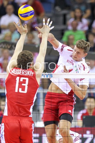  18.08.2014 KRAKOW ARENA<br />XII MEMORIAL HUBERTA JERZEGO WAGNERA<br />MECZ POLSKA - ROSJA ( MATCH POLAND - RUSSIA ) <br />N/Z PIOTR NOWAKOWSKI <br /> 