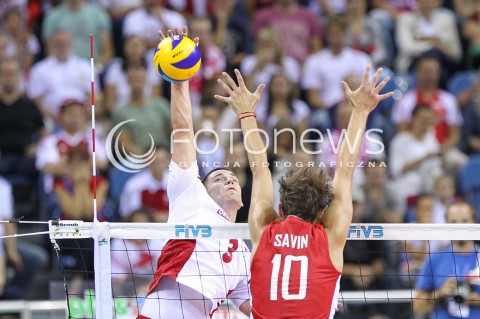  18.08.2014 KRAKOW ARENA<br />XII MEMORIAL HUBERTA JERZEGO WAGNERA<br />MECZ POLSKA - ROSJA ( MATCH POLAND - RUSSIA ) <br />N/Z DAWID KONARSKI <br /> 