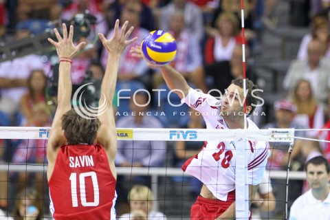  18.08.2014 KRAKOW ARENA<br />XII MEMORIAL HUBERTA JERZEGO WAGNERA<br />MECZ POLSKA - ROSJA ( MATCH POLAND - RUSSIA ) <br />N/Z MATEUSZ MIKA <br /> 