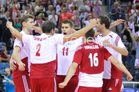  18.08.2014 KRAKOW ARENA<br />XII MEMORIAL HUBERTA JERZEGO WAGNERA<br />MECZ POLSKA - ROSJA ( MATCH POLAND - RUSSIA ) <br />N/Z FABIAN DRZYZGA PIOTR NOWAKOWSKI RADOSC EMOCJE <br /> 