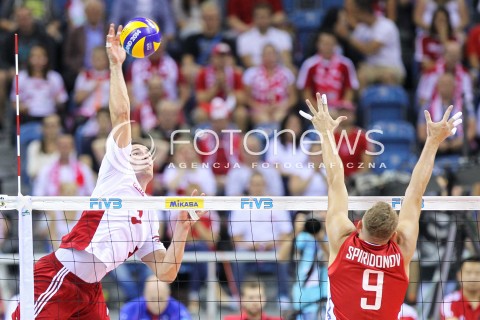  18.08.2014 KRAKOW ARENA<br />XII MEMORIAL HUBERTA JERZEGO WAGNERA<br />MECZ POLSKA - ROSJA ( MATCH POLAND - RUSSIA ) <br />N/Z DAWID KONARSKI <br /> 