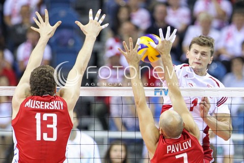  18.08.2014 KRAKOW ARENA<br />XII MEMORIAL HUBERTA JERZEGO WAGNERA<br />MECZ POLSKA - ROSJA ( MATCH POLAND - RUSSIA ) <br />N/Z PIOTR NOWAKOWSKI <br /> 