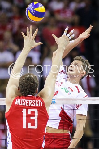  18.08.2014 KRAKOW ARENA<br />XII MEMORIAL HUBERTA JERZEGO WAGNERA<br />MECZ POLSKA - ROSJA ( MATCH POLAND - RUSSIA ) <br />N/Z PIOTR NOWAKOWSKI <br /> 