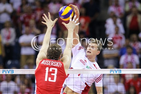  18.08.2014 KRAKOW ARENA<br />XII MEMORIAL HUBERTA JERZEGO WAGNERA<br />MECZ POLSKA - ROSJA ( MATCH POLAND - RUSSIA ) <br />N/Z PIOTR NOWAKOWSKI <br /> 