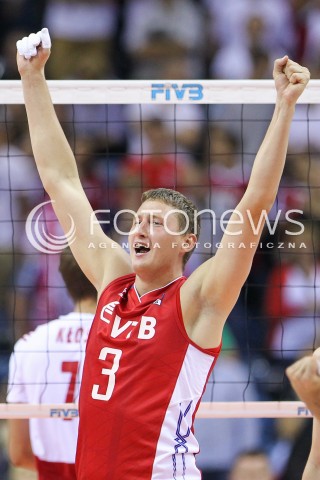  18.08.2014 KRAKOW ARENA<br />XII MEMORIAL HUBERTA JERZEGO WAGNERA<br />MECZ POLSKA - ROSJA ( MATCH POLAND - RUSSIA ) <br />N/Z NIKOLAY APALIKOV SYLWETKA RADOSC EMOCJE <br /> 