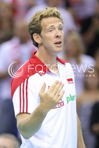  18.08.2014 KRAKOW ARENA<br />XII MEMORIAL HUBERTA JERZEGO WAGNERA<br />MECZ POLSKA - ROSJA ( MATCH POLAND - RUSSIA ) <br />N/Z STEPHANE ANTIGA - TRENER ( HEAD COACH ) SYLWETKA <br /> 