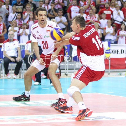  18.08.2014 KRAKOW ARENA<br />XII MEMORIAL HUBERTA JERZEGO WAGNERA<br />MECZ POLSKA - ROSJA ( MATCH POLAND - RUSSIA ) <br />N/Z MATEUSZ MIKA KRZYSZTOF IGNACZAK <br /> 
