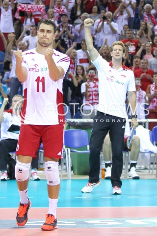  18.08.2014 KRAKOW ARENA<br />XII MEMORIAL HUBERTA JERZEGO WAGNERA<br />MECZ POLSKA - ROSJA ( MATCH POLAND - RUSSIA ) <br />N/Z FABIAN DRZYZGA STEPHANE ANTIGA - TRENER ( HEAD COACH ) SYLWETKA RADOSC EMOCJE <br /> 