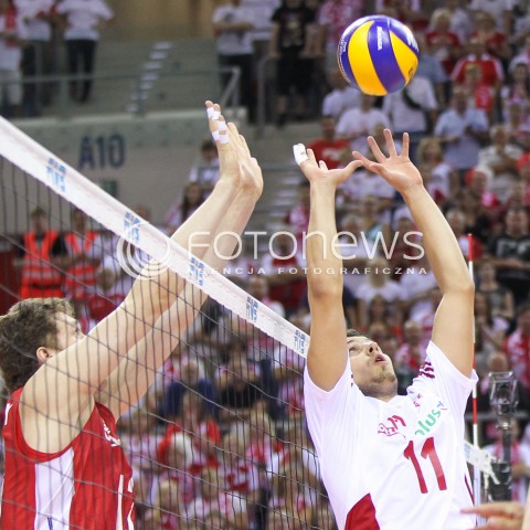  18.08.2014 KRAKOW ARENA<br />XII MEMORIAL HUBERTA JERZEGO WAGNERA<br />MECZ POLSKA - ROSJA ( MATCH POLAND - RUSSIA ) <br />N/Z FABIAN DRZYZGA SYLWETKA <br /> 