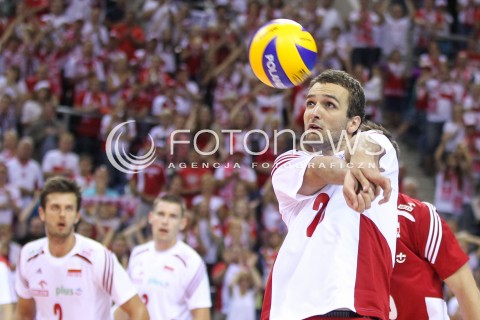  18.08.2014 KRAKOW ARENA<br />XII MEMORIAL HUBERTA JERZEGO WAGNERA<br />MECZ POLSKA - ROSJA ( MATCH POLAND - RUSSIA ) <br />N/Z MATEUSZ MIKA SYLWETKA <br /> 