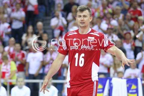  18.08.2014 KRAKOW ARENA<br />XII MEMORIAL HUBERTA JERZEGO WAGNERA<br />MECZ POLSKA - ROSJA ( MATCH POLAND - RUSSIA ) <br />N/Z KRZYSZTOF IGNACZAK SYLWETKA <br /> 