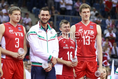 18.08.2014 KRAKOW ARENA<br />XII MEMORIAL HUBERTA JERZEGO WAGNERA<br />MECZ POLSKA - ROSJA ( MATCH POLAND - RUSSIA ) <br />N/Z NIKOLAY APALIKOV TSVETAN SOKOLOV KRZYSZTOF IGNACZAK DMITRIY MUSERSKIY <br /> 