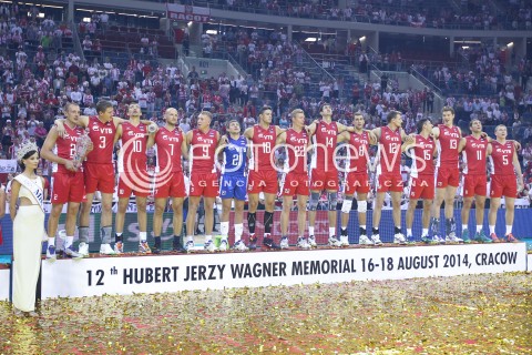  18.08.2014 KRAKOW ARENA<br />XII MEMORIAL HUBERTA JERZEGO WAGNERA<br />MECZ POLSKA - ROSJA ( MATCH POLAND - RUSSIA ) <br />N/Z REPREZENTACJA ROSJI - I MIEJSCE WYGRANA ZWYCIESTWO ZWYCIEZCA<br /> 