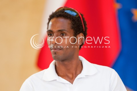  18.08.2014 WARSZAWA<br />SPOTKANIE PREMIERA Z LEKKOATLETAMI<br />N/Z YARED SHEGUMO<br /> 