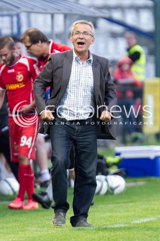  22.08.2014 LODZ PILKA NOZNA POLSKA PIERWSZA LIGA SEZON 2014/2015 FOOTBALL POLISH  WIDZEW LODZ - GKS TYCHY N/Z TRENER WLODZIMIERZ TYLAK SYLWETKA  