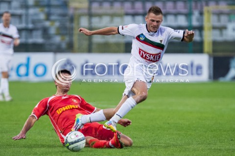  22.08.2014 LODZ PILKA NOZNA POLSKA PIERWSZA LIGA SEZON 2014/2015 FOOTBALL POLISH  WIDZEW LODZ - GKS TYCHY N/Z PIOTR MROZINSKI MARCIN WODECKI  