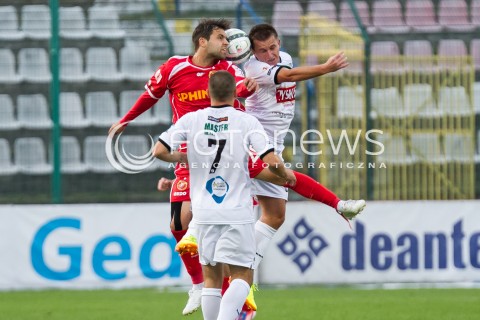  22.08.2014 LODZ PILKA NOZNA POLSKA PIERWSZA LIGA SEZON 2014/2015 FOOTBALL POLISH  WIDZEW LODZ - GKS TYCHY N/Z MARCIN WODECKI KRYSTIAN NOWAK  