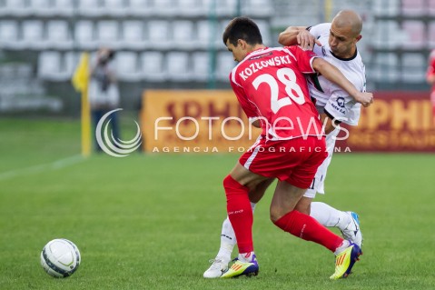  22.08.2014 LODZ PILKA NOZNA POLSKA PIERWSZA LIGA SEZON 2014/2015 FOOTBALL POLISH  WIDZEW LODZ - GKS TYCHY N/Z MACIEJ KOWALCZYK MARCIN KOZLOWSKI  