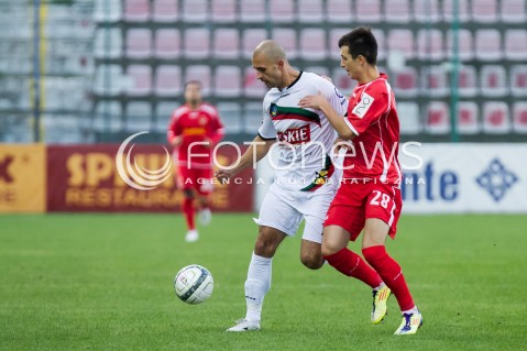  22.08.2014 LODZ PILKA NOZNA POLSKA PIERWSZA LIGA SEZON 2014/2015 FOOTBALL POLISH  WIDZEW LODZ - GKS TYCHY N/Z MACIEJ KOWALCZYK MARCIN KOZLOWSKI  