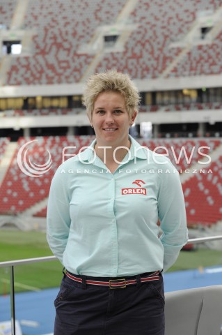  22.08.2014 WARSZAWA STADION NARODOWY<br />KONFERENCJA PRASOWA PRZED MEMORIALEM KAMILI SKOLIMOWSKIEJ<br />N/Z ANITA WLODARCZYK - ZDJECIE POZOWANE GLOWKA PORTRET SYLWETKA<br /> 