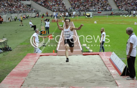  23.08.2014 WARSZAWA STADION NARODOWY <br />5 MEMORIAL KAMILI SKOLIMOWSKIEJ <br />N/Z MICHAL LUKASIAK SKOK W DAL<br /> 