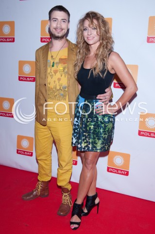  28.08.2014 WARSZAWA <br />JESIENNA RAMOWKA POLSATU - WIECZOR Z GWIAZDAMI W RESTAURACJI ENDORFINA <br />N/Z JAN MELA PARTNERKA<br /> 