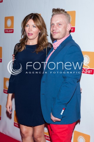  28.08.2014 WARSZAWA <br />JESIENNA RAMOWKA POLSATU - WIECZOR Z GWIAZDAMI W RESTAURACJI ENDORFINA <br />N/Z BARTOSZ ZUKOWSKI ZONA PARTNERKA<br /> 