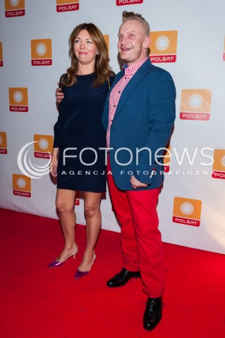  28.08.2014 WARSZAWA <br />JESIENNA RAMOWKA POLSATU - WIECZOR Z GWIAZDAMI W RESTAURACJI ENDORFINA <br />N/Z BARTOSZ ZUKOWSKI ZONA PARTNERKA<br /> 