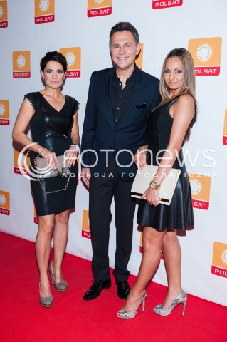  28.08.2014 WARSZAWA <br />JESIENNA RAMOWKA POLSATU - WIECZOR Z GWIAZDAMI W RESTAURACJI ENDORFINA <br />N/Z KRZYSZTOF IBISZ ZONA <br /> 