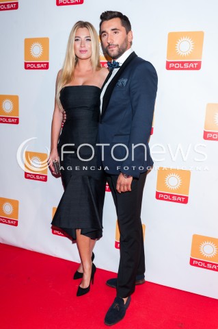  28.08.2014 WARSZAWA <br />JESIENNA RAMOWKA POLSATU - WIECZOR Z GWIAZDAMI W RESTAURACJI ENDORFINA <br />N/Z MARCELINA ZAWADZKA RAFAL MASLAK<br /> 