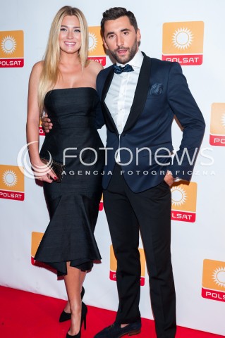  28.08.2014 WARSZAWA <br />JESIENNA RAMOWKA POLSATU - WIECZOR Z GWIAZDAMI W RESTAURACJI ENDORFINA <br />N/Z MARCELINA ZAWADZKA RAFAL MASLAK<br /> 