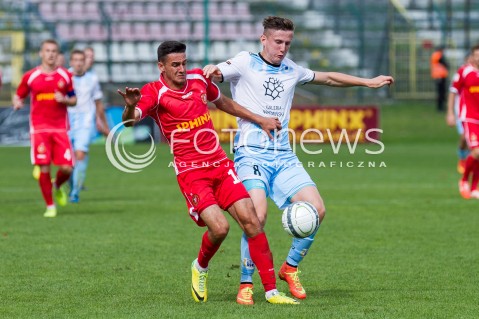  31.08.2014 LODZ PILKA NOZNA POLSKA PIERWSZA LIGA SEZON 2014/2015 FOOTBALL POLISH  WIDZEW LODZ - STOMIL OLSZTYN N/Z KONRAD WRZESINSKI PIOTR GLOWACKI  