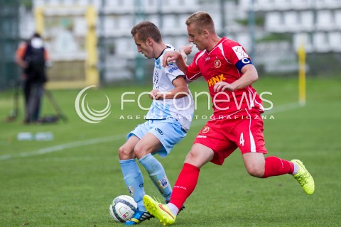  31.08.2014 LODZ PILKA NOZNA POLSKA PIERWSZA LIGA SEZON 2014/2015 FOOTBALL POLISH  WIDZEW LODZ - STOMIL OLSZTYN N/Z RAFAL AUGUSTYNIAK LUKASZ JAGLINSKI  