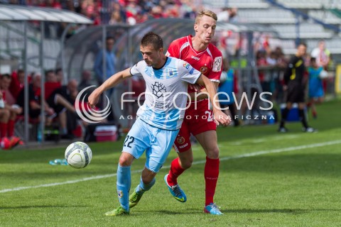  31.08.2014 LODZ PILKA NOZNA POLSKA PIERWSZA LIGA SEZON 2014/2015 FOOTBALL POLISH  WIDZEW LODZ - STOMIL OLSZTYN N/Z ROMAN MACHULENKO MATEUSZ JANIEC  